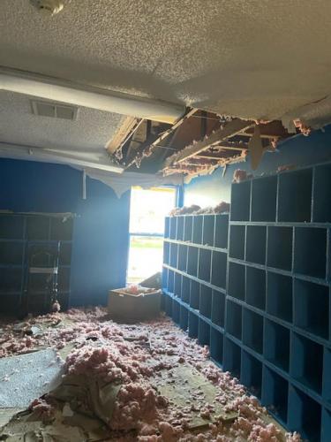 Damage from Hurricane Ian to cubbies at North Port Boys & Girls Club