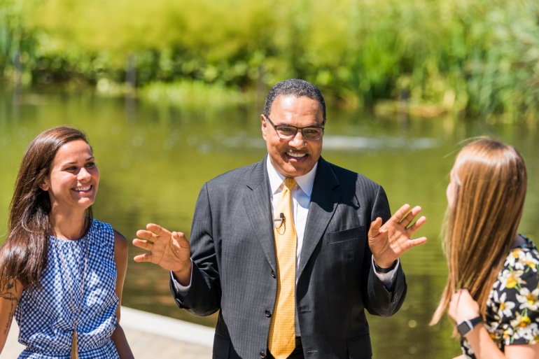 Freeman Hrabowski and students